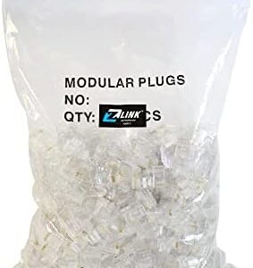 Connectors for RJ Cat 5 cables, 900 plastic pieces كيس 900 قطعة - Image 1