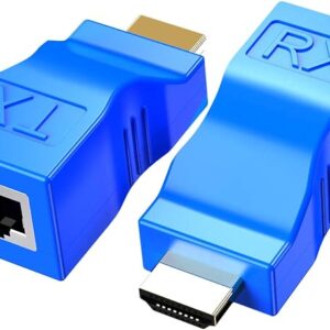 HDMI Extender,HDMI to RJ45 Extender Network Cable Converter Repeater Over Cat 5e/6 1080p up to 30m منفذ HDMI اكستندر - Image 1
