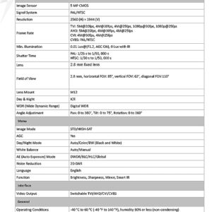 DS-2CE76H0T-ITMF -5 MP Fixed Turret Camera - Image 3