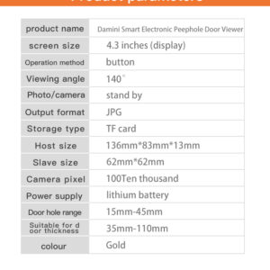 Door Bell 3.2 INCH gold - Image 3