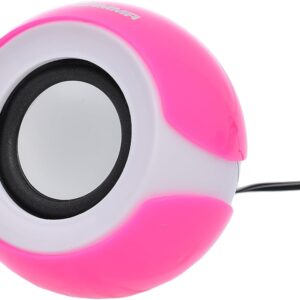 Generic Gamma GT-215 Mini Digital Speaker With Trendy Design USB 2.0 Plug for Computer Set Of 2 Pieces 5V 52mmx2 - Pink - Image 2