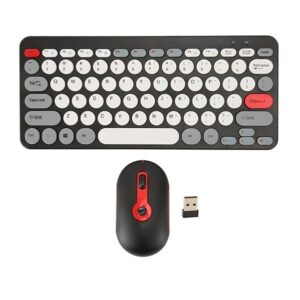 Fashion HK09 Mini Wireless Keyboard Mouse Combo – (AR/ENG) Slim Mute Key For Win/IOS | Black - Image 1