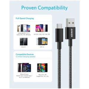 Anker Ultra-Durable Cable USB-A to USB-C - 6ft - Black | A8173H11 - Image 3