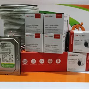 Hikvision Full Security System (4 Indoor Camera 2MP + 4 Outdoor Camera 2MP + 1080P DVR 8 Channel + 500GB HDD + 100M Cable + Power Supply + BNC) - Image 1