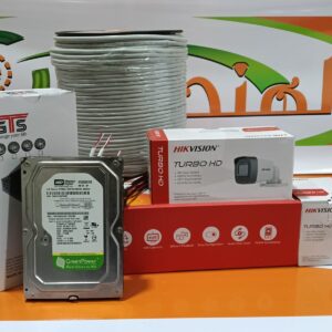 Hikvision Full Security System (1 Indoor Camera 2MP + 1 Outdoor Camera 2MP + 1080P DVR 4 Channel + 320GB HDD + 20M Cable + Power Supply + BNC) - Image 1