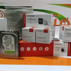 Hikvision Full Security System (3 Indoor Camera 2MP + 3 Outdoor Camera 2MP + 1080P DVR 8 Channel + 500GB HDD + 60M Cable + Power Supply + BNC) - Image 1