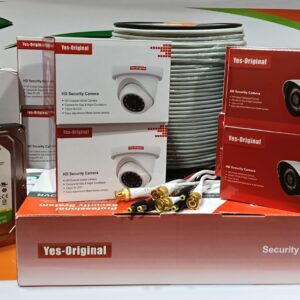 Yes Original Full Security System (4 Indoor Camera 2MP + 4 Outdoor Camera 2MP + 1080P DVR 8 Channel + 500GB HDD + 100M Cable + Power Supply + BNC) - Image 1