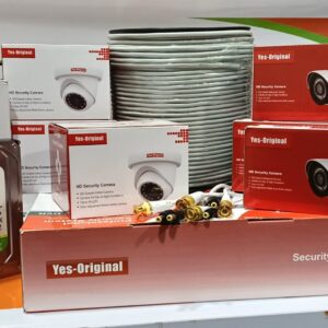 Yes Original Full Security System (3 Indoor Camera 2MP + 3 Outdoor Camera 2MP + 1080P DVR 8 Channel + 500GB HDD + 60M Cable + Power Supply + BNC) - Image 1